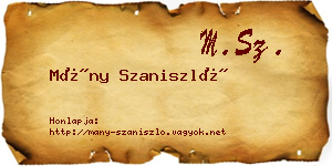Mány Szaniszló névjegykártya
